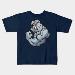 Strong cartoon bulldog mascot Kids T-Shirt